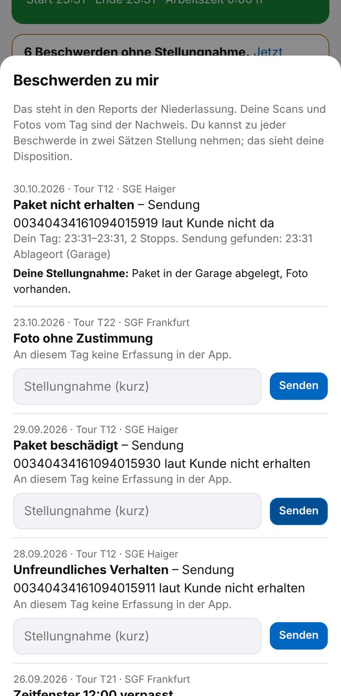 Beschwerden zu mir